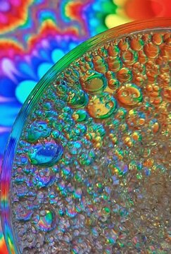 colorful bubbles swirl and burst