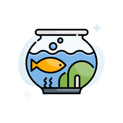 Aquarium Vector filled outline Icon Design illustration. Veterinary Symbol on White background EPS 10 File