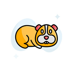 Guinea Pig Vector filled outline Icon Design illustration. Veterinary Symbol on White background EPS 10 File