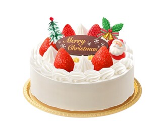 ホールケーキ クリスマスケーキ イラスト リアル ケーキプレート