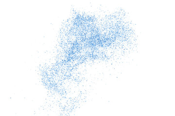 Abstract splashes of water on white background. Frozen motion of round particles. Rain, snow overlay texture. Vector Illustration, Eps 10.