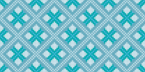 Pixelated geometric background. Seamless pattern. Vector.　ピクセル幾何学パターン