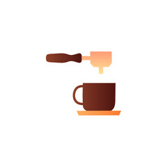 portafilter coffee icon in gradient color, isolated on white 