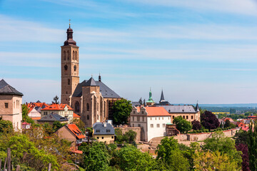 View of Kutna Hora with Saint Barbara's Church that is a UNESCO world heritage site, Czech Republic. Historic center of Kutna Hora, Czech Republic, Europe.