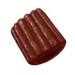 Canelé Canele vanilla and rum French pastry object illustration white background isolated food and dessert drawing ideas 