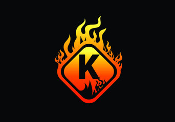 Fire K Letter Logo And Icon Design Template