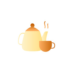 milk pot and coffee icon in gradient color, isolated on white 