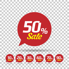 Special offer sale red tag KIT. This is the concept of the price list for discounts, of an advertising campaign, advertising marketing sales, a 55% off discount, a unique offer. Vector illustration.
