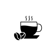 hot cin solid black flat shape glyph icon, isolated on white background 