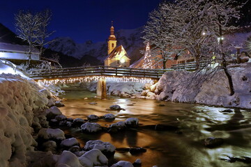 The famous mountain village Ramsau in Berchtesgadner Land