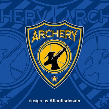 Archery Sports Badge, Archer Logo in Shield design inspiration