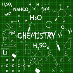 chemistry backround,formulas on blackboard