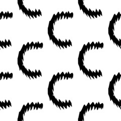 Black alphabet letters C on white background. Seamless abstract vector geometric pattern. Perfect for gift wrapping paper, Bed sheets and interior. School and learning theme.