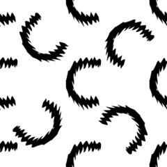 Black alphabet letters C on white background. Seamless abstract vector geometric pattern. Perfect for gift wrapping paper, Bed sheets and interior. School and learning theme.