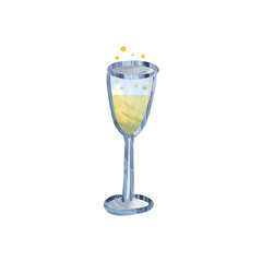 Glass of champagne on an isolated white background. Logo