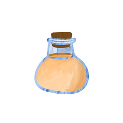 Flask on an isolated white background. Logo, clipart.
