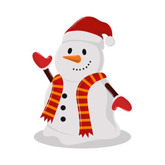 snowman waving hand