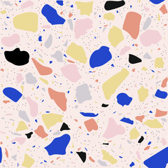 Colorful pop terrazzo pattern.
Seamless vector terrazzo texture background.