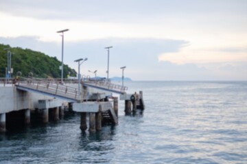 Blur tropical port seaside in Thailand