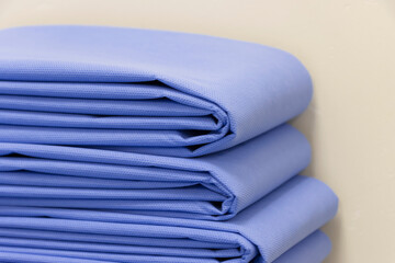 Folded Blue Drape Sheet Selective Focus