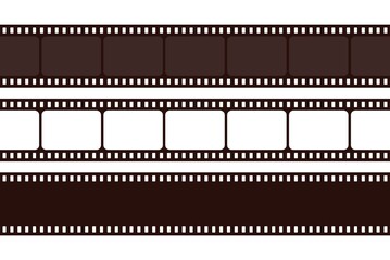 Film roll strip. Old retro 35mm photo camera frame slide, filmstrip negative roll, photography coil. Vector illustration