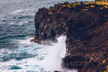 Pedras Negras viewpoint, São Miguel, Azores Islands. Miradouro das Pedras Negras (Viewpoint of Black Stones), Azores, Sao Miguel, Portugal.