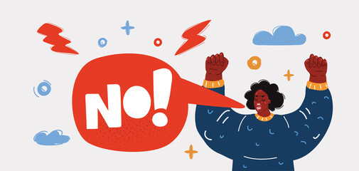 Vector illustration of black Women protesting