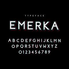 Glitch typeface font design vector