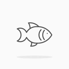 Fish icon. Editable Stroke and pixel perfect. Outline style. Vector illustration. Enjoy this icon for your project.