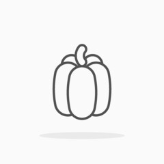 Paprika icon. Editable Stroke and pixel perfect. Outline style. Vector illustration. Enjoy this icon for your project.