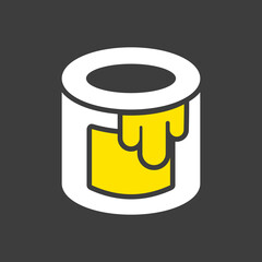 Paint bucket vector icon. Construction, repair