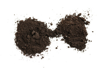 Black land for plant isolated on white background.