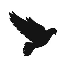 Flying bird in silhouette style for laser cutting. Vector illustration.