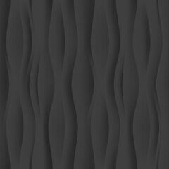 Black wavy background. Seamless texture. Abstract geometric background. Vector illustration