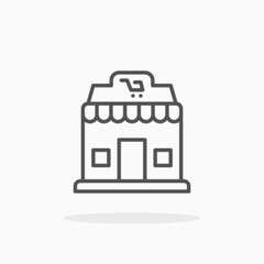 Store icon. Editable Stroke and pixel perfect. Outline style. Vector illustration. Enjoy this icon for your project.