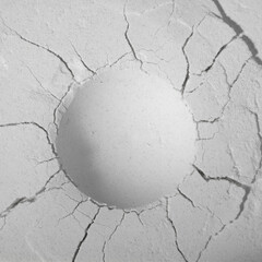 Flour texture. Dent and cracks in the flour.