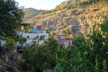 Fototapeta na wymiar Houses in a village in southern Turkey.