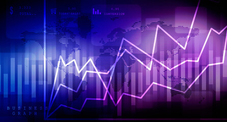 2d rendering Stock market online business concept. business Graph 
