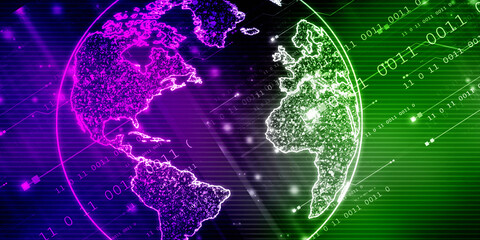 2d illustration world map abstract background
