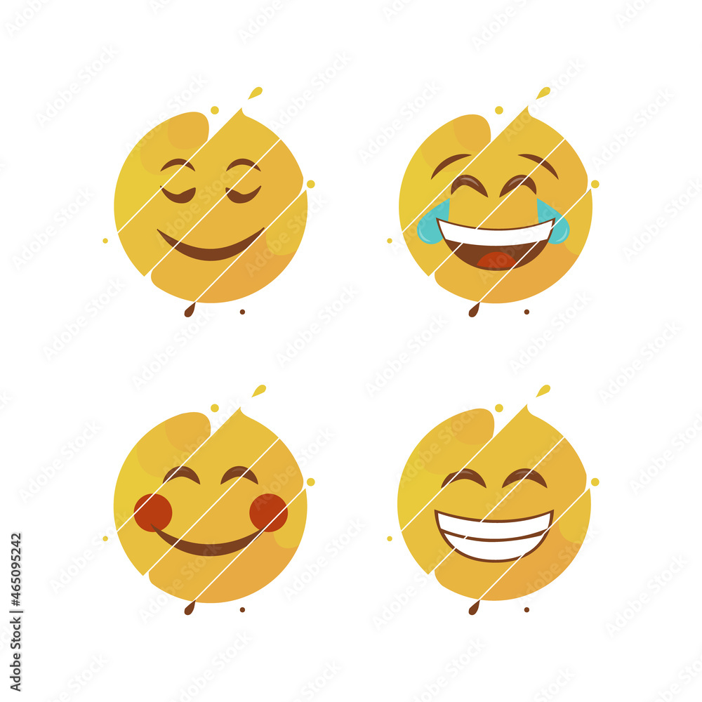 Wall mural slice emoticon smiley icon design collection 02