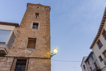 Benasau tower, old construction, which was part of a palace, in Benasau (Alicante, Spain)
