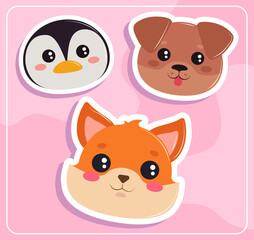 faces animals kawaii