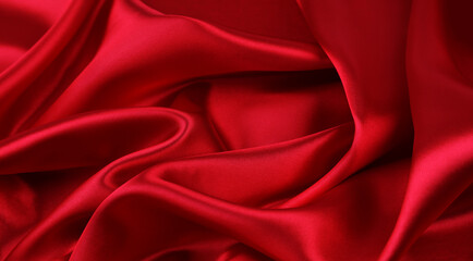 Red silk fabric