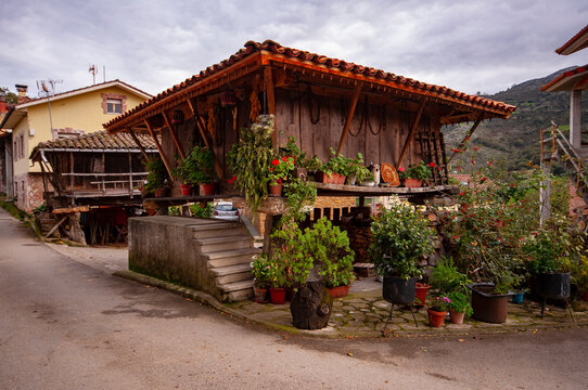 Typical rural horreo in Asturias - Spain 
