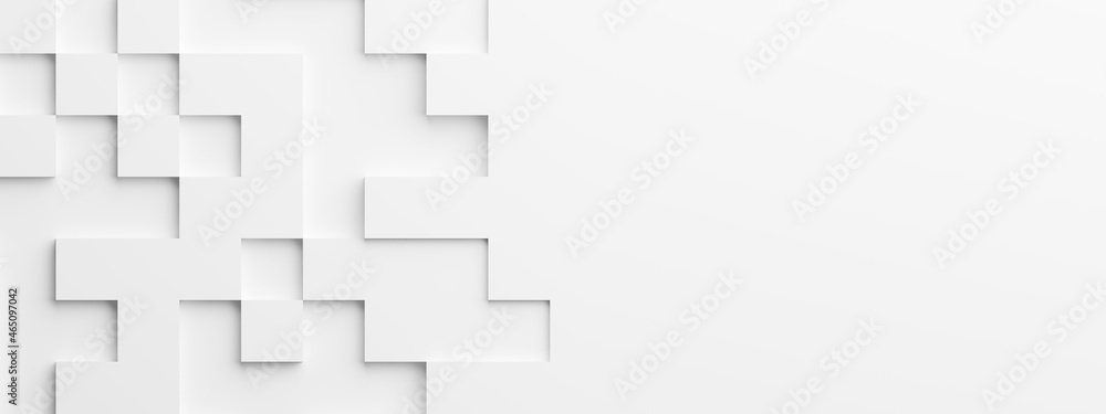 Poster random inlay white square cube boxes block background wallpaper banner template with copy space