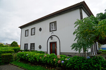 run down houses on azores island sao miguel