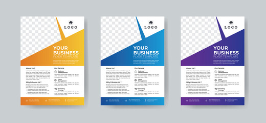 Business flyer template vector design, Flyer Template Geometric shape used for business layout design Template 