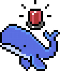 Obraz premium whale alert pixel icon