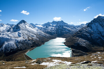 Hiking in the beautiful nature of Silvretta Mountains , Montafon, Vorarlberg, Austria, Europe