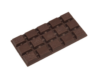 One dark chocolate bar on white background